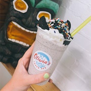 Oliwa's Shave Ice Chocolate Confetti Cake Oreo Milkshake