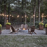 Hanging Lights in Garden