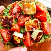 Halloumi Avocado and Tomato Toast