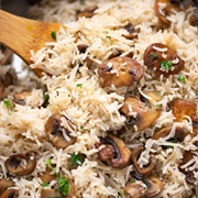 Simmered Rice With Onion and Mushroom