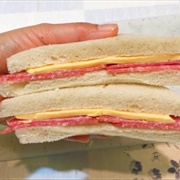 Salami and Cheese Sandwich