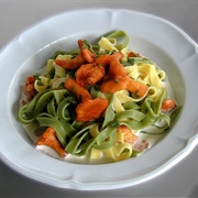 Two-Coloured Pasta With Chanterelles