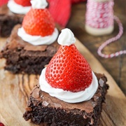 Santa Hat Brownies