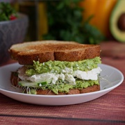 Vegan Avocado Lettuce & Cucumber Sandwich