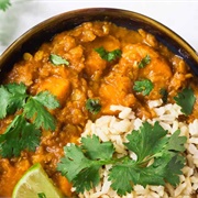 Red Lentil Curry With Sweet Potatoes
