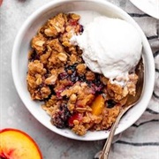 Blueberry and Peach Crumble