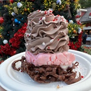 Funnel Cake Kiosk Mini Chocolate Peppermint Funnel Cake