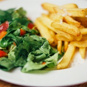 Fries With Garden Salad