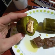 Snickers Stuffed Pickle