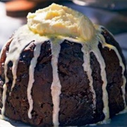 Christmas Pudding With Cream and Rum Butter