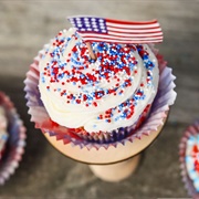 Red, White and Blue Strawberry Cupcake