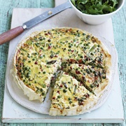 Vegan Petit Pois and Courgette Quiche