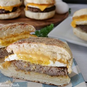 Egg, Sausage and Cheese Bap