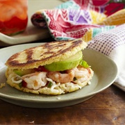 Garlic Shrimp Arepa (Colombia)