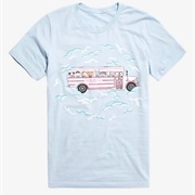 K-12 School Bus Animals in Clouds T-Shirt