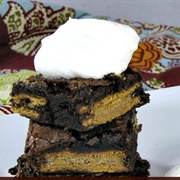 Gingerbread Oreo Brownies With Orange Rum Infused Whipped Cream