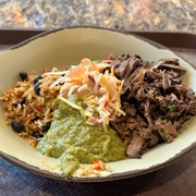 Smoked Chimichurri-Braised Beef and Wood-Grilled Chicken