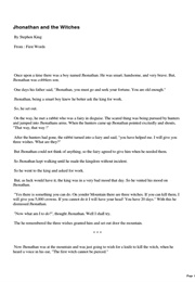 Jhonathan and the Witches (Stephen King)