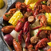 Crawfish Boil With Sausage, Corn, Potato