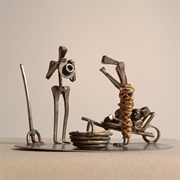 Handmade 3D Evocation of Millet's Angelus in Steel
