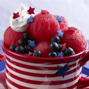 Red White and Blue Watermelon Sundae