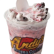 Andy's Frozen Custard Strawberry and Oreo Concrete