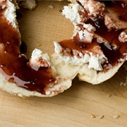 Everything Bagel With Sour Cherry Jam