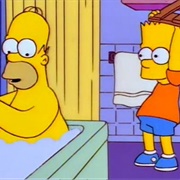 Bart Hits Homer With a Chair