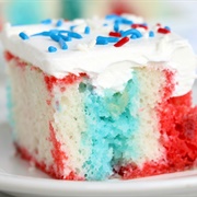 Red White and Blue Jello Poke Cake