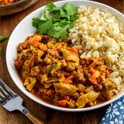 Fruity Chicken Curry With Apple, Pineapple, and Raisins,