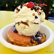 Plaza Ice Cream Parlor Donut Sundae