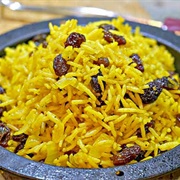 Yellow Rice With Raisin