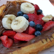 Fresh Fruit Waffle Sandwich