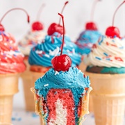 Patriotic Ice Cream Cone Cupcakes
