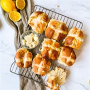 Lemon & White Chocolate Hot Cross Buns