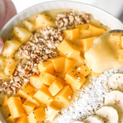 Mango, Pineapple, and Passion Fruit Smoothie Bowl