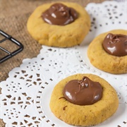 Pumpkin Nutella Thumbprint Cookies