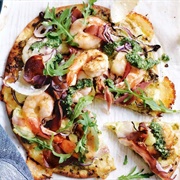 Prawn and Pesto Pizza