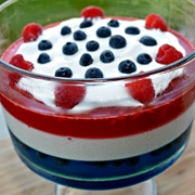 Red, White, and Blue Jell-O Trifle