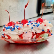 Kay's Dairy Bar Red White and Blue Boat