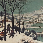 Myśliwi Na Śniegu - Pieter Bruegel (Wiedeń, Muzeum Historii Sztuki)
