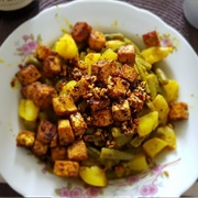 Potatoes, Green Beans and Roasted Tofu