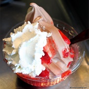 Chocolate Vanilla Twist Strawberry Sundae