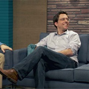 7. Ed Helms Wears a Grey Shirt & Brown Boots