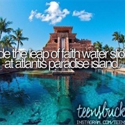Ride the Leap of Faith Water Slide at Atlantis Paradise Island