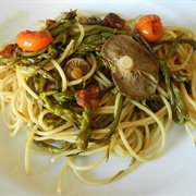 Spaghetti Agli Asparagi E Funghi Antunna