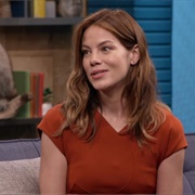 36. Michelle Monaghan Wears a Burnt Orange Dress and White Heels