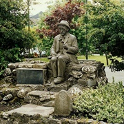 Sat in the Lap of the Statue of Padraic O'Conaire, Galway