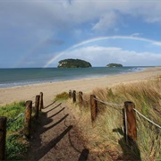 Sand Dunes of Whangamata Beach, Coromandel Peninsula, New Zealand