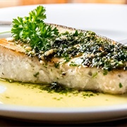 Pan-Seared Swordfish Steak With Butter, Lime & Parsley Sauce